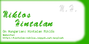 miklos hintalan business card