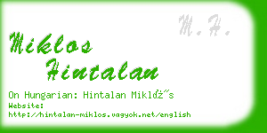 miklos hintalan business card